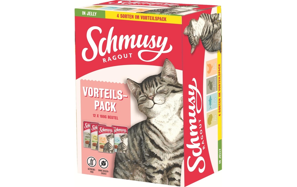 Schmusy Alimentation humide Ragout Multipack Jelly, 12 x 100 g