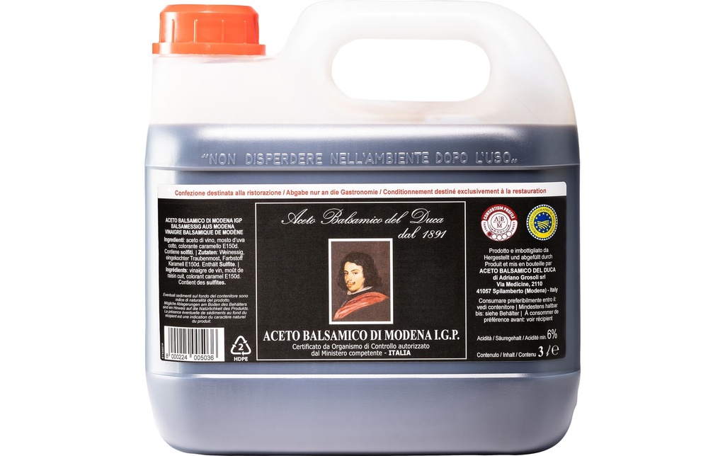 Del Duca Vinaigre Capsule blanche d'Aceto Balsamico di Modena 3000 ml