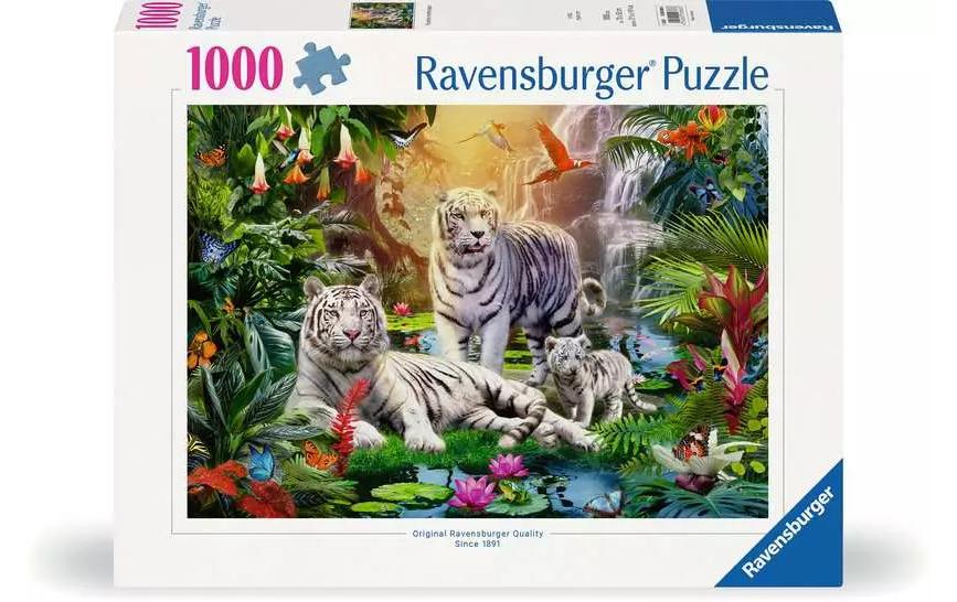 Ravensburger Puzzle Famille des tigres blancs 1000 pièces