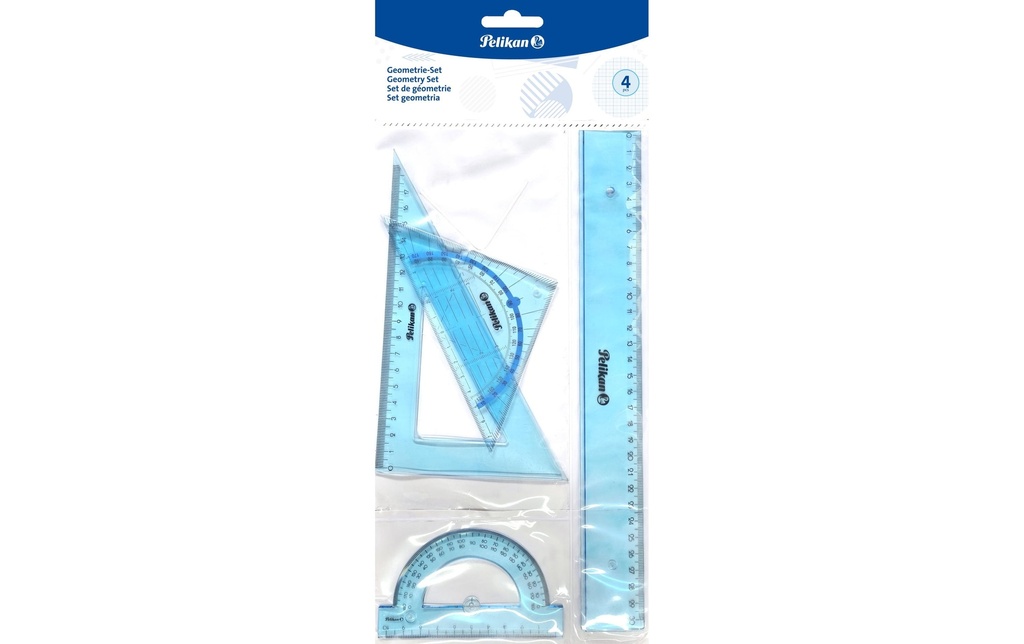 PELIKAN Set géométrie 4pcs tran.bleu (4 pces)