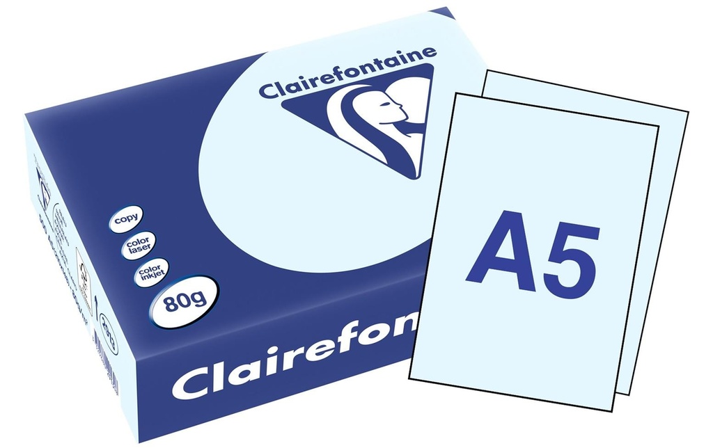 Clairefontaine Papier pour photocopie Trophée A5, bleu clair, 80 gm2, 500 feuilles