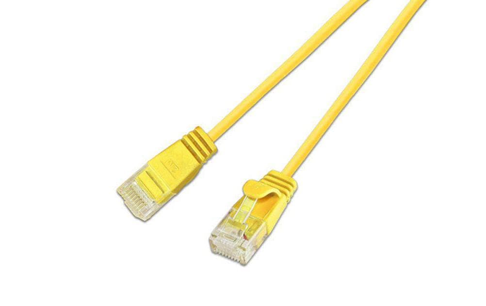 SLIM Câble de raccordement KAT6 Light, rond, U/UTP, Ø 2,8 mm, jaune