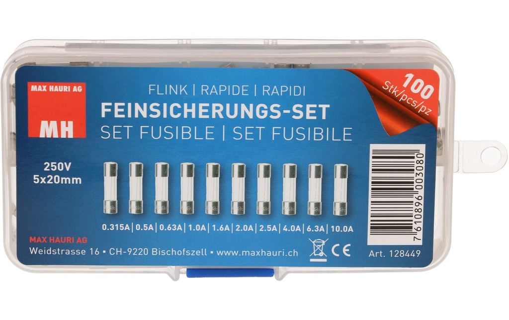 Max Hauri Fusible Set 5 x 20 mm Flink, 100 pièces