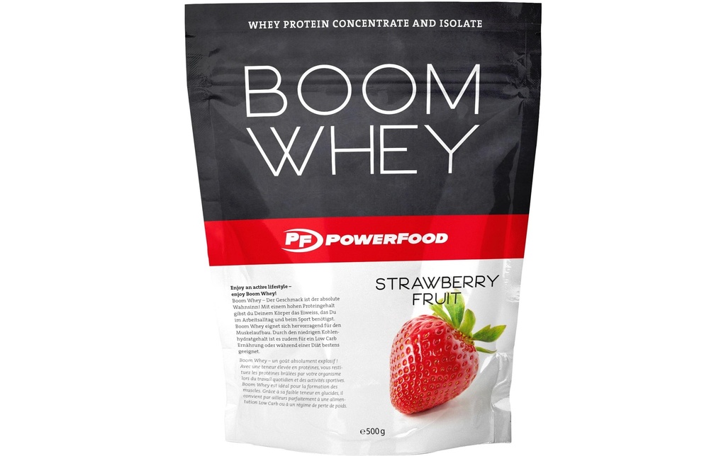 PowerFood Poudre One Boom Whey Fraise 500 g