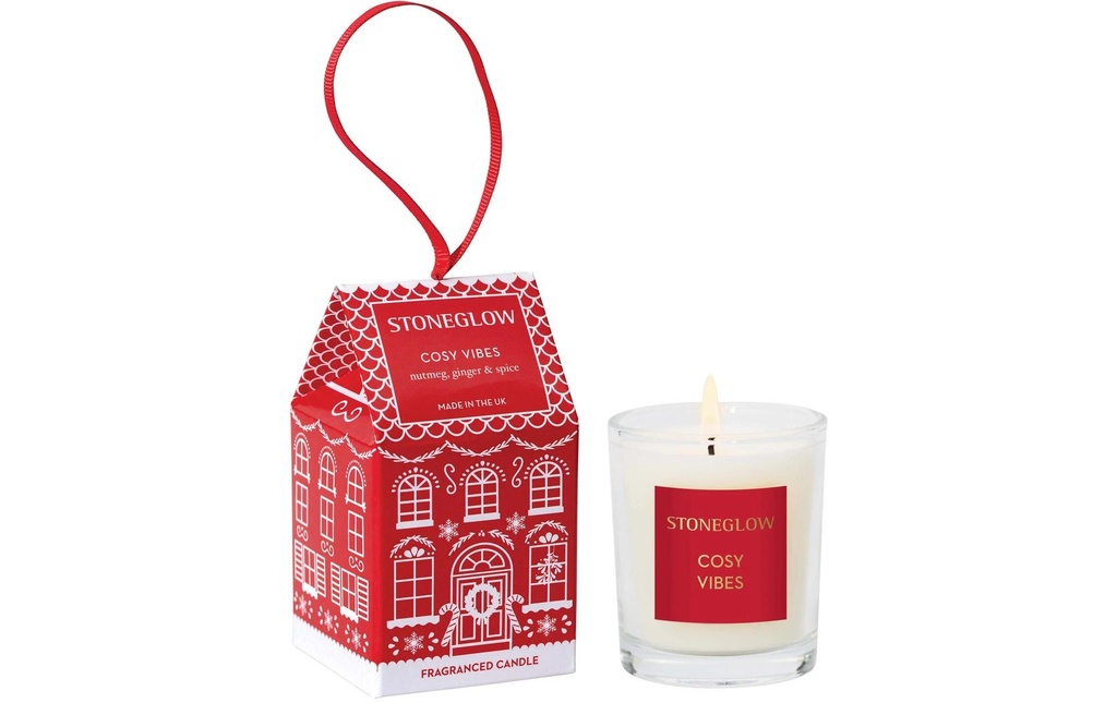 Stoneglow Bougie de Noël  Cosy Vibes Rouge/Blanc