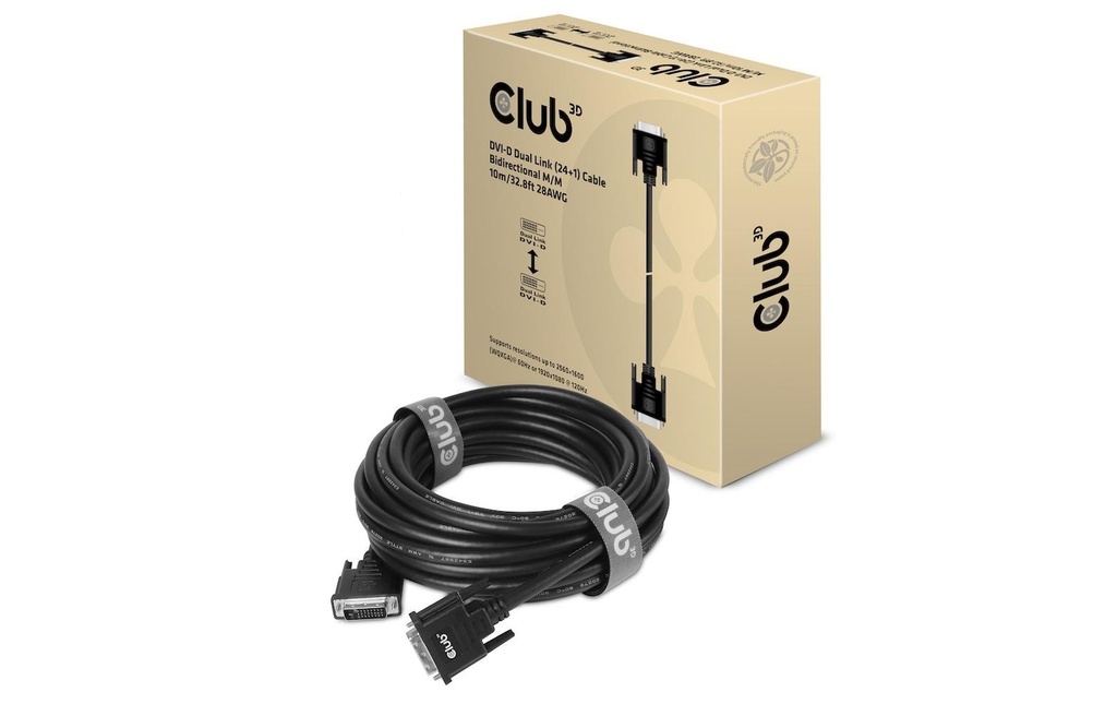 Club 3D Câble DVI-D Dual Link 24+1 DVI-D - DVI-D, 3 m