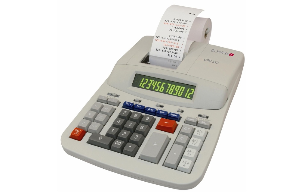 Olympia Calculatrice de bureau CPD 512 avec fonction d'impression
