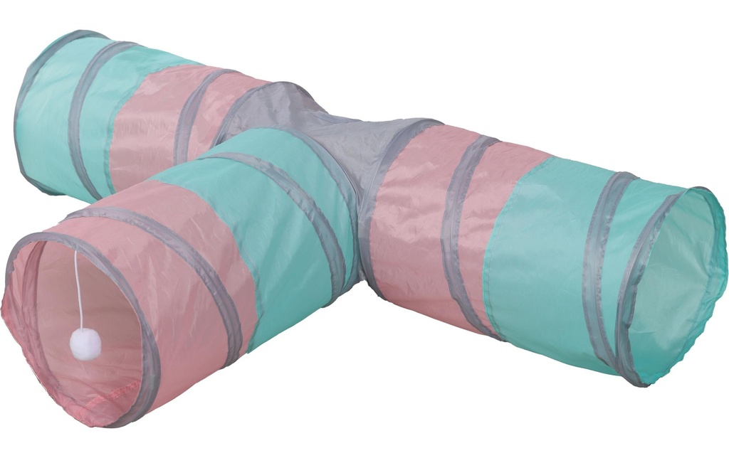 Kerbl Tunnel de Jeux pour chat Triangle Ø 25 cm x 80 cm x 50 cm
