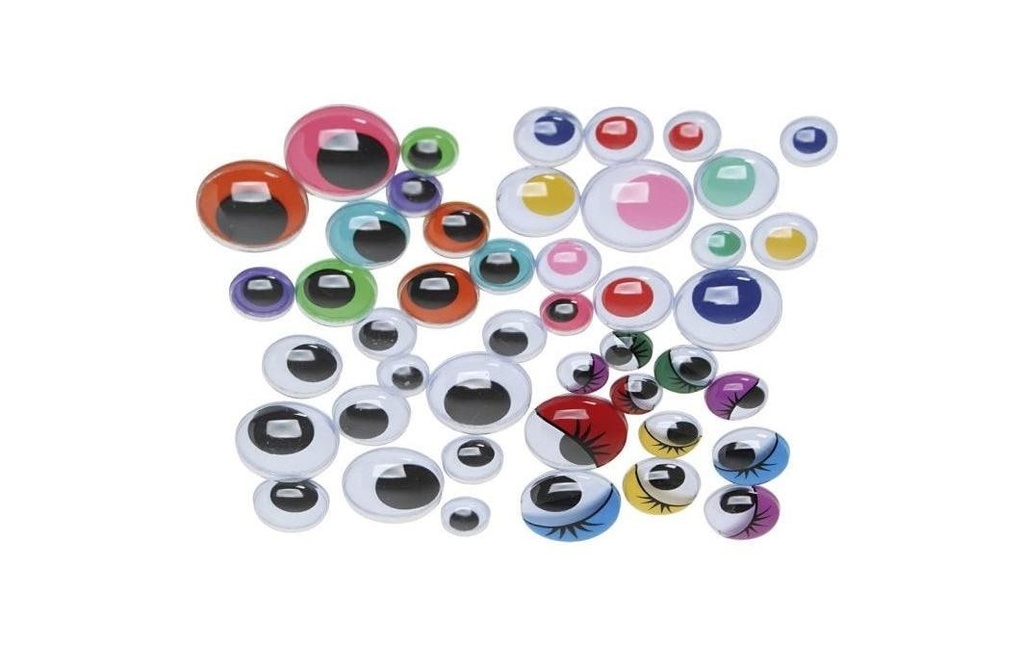 Creativ Company Yeux vacillants  500 pièces, 9.5 - 19 mm