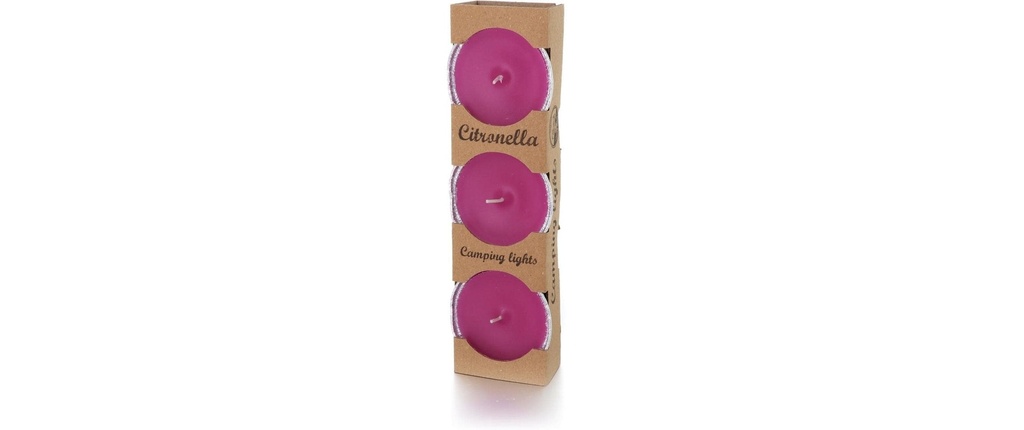 balthasar Bougie de jardin Citronella 8 cm, 3 pièces, Lilas
