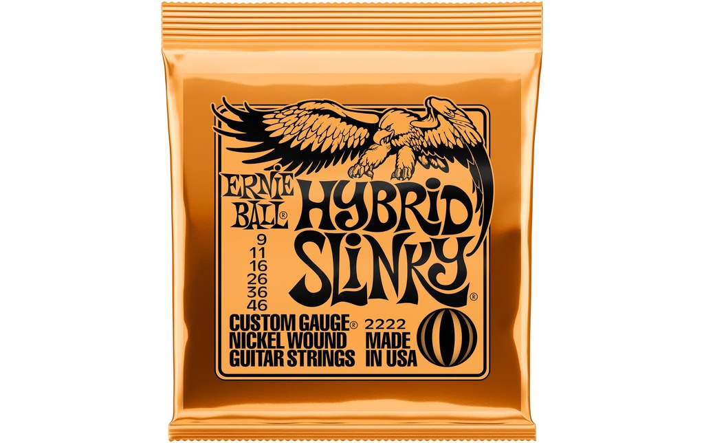 Ernie Ball Cordes de guitare 2222 Slinky Nickel – Hybrid 09-46