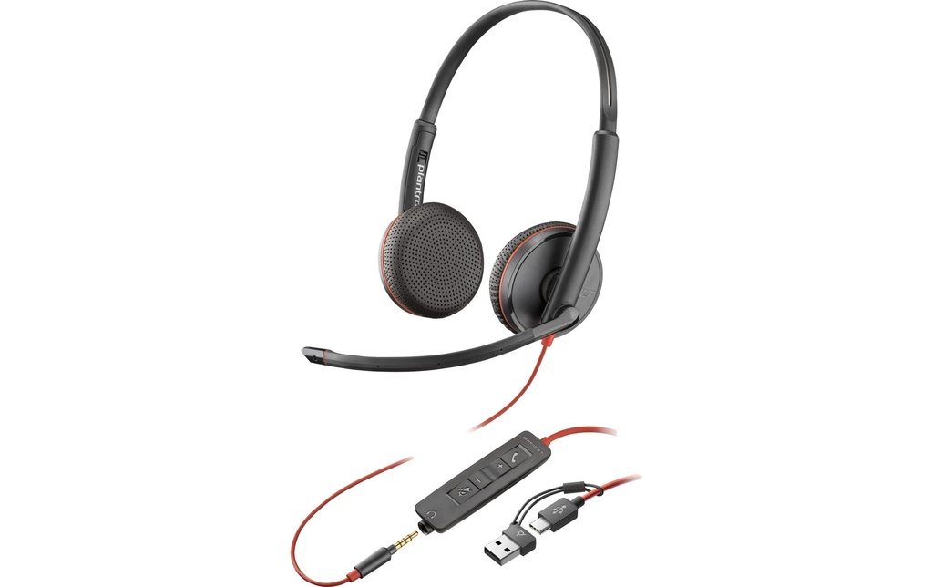 HP Casque avec micro Poly Blackwire 3225 Duo USB-A/C