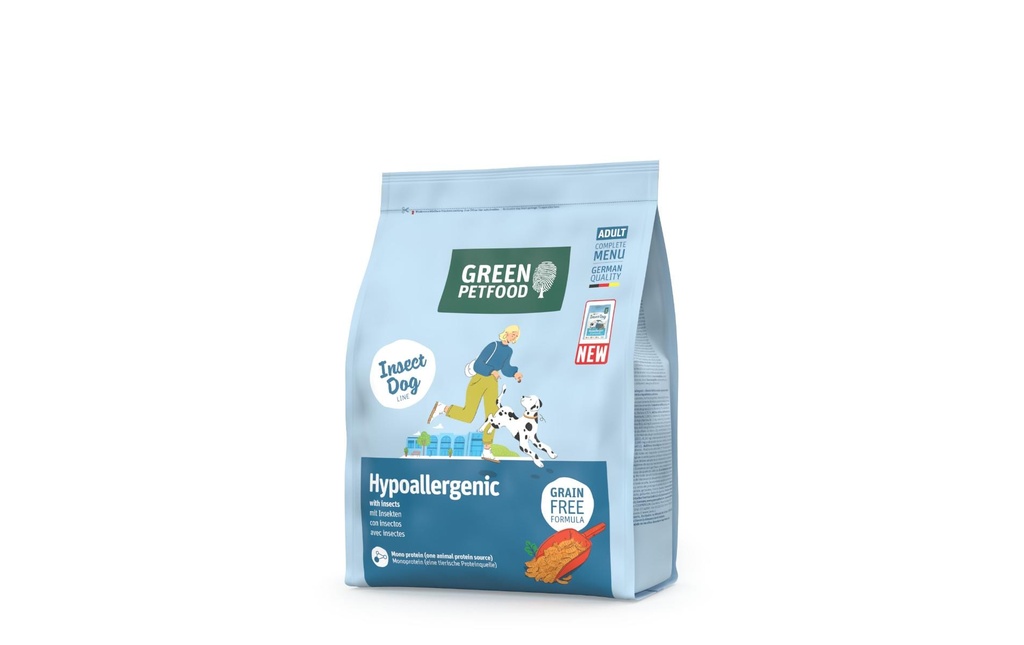 Green Petfood Alimentation sèche Hypoallergénique avec les insectes 900 g