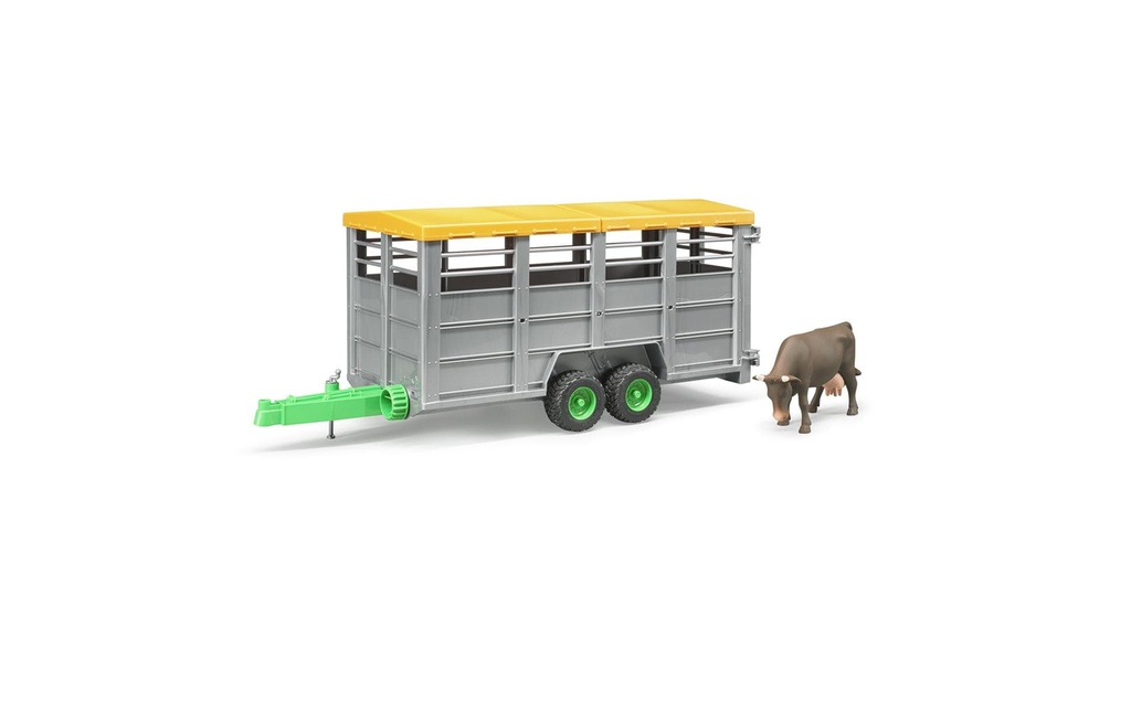 Bruder Spielwaren Semi-remorque Remorque pour bétail avec 1 vache
