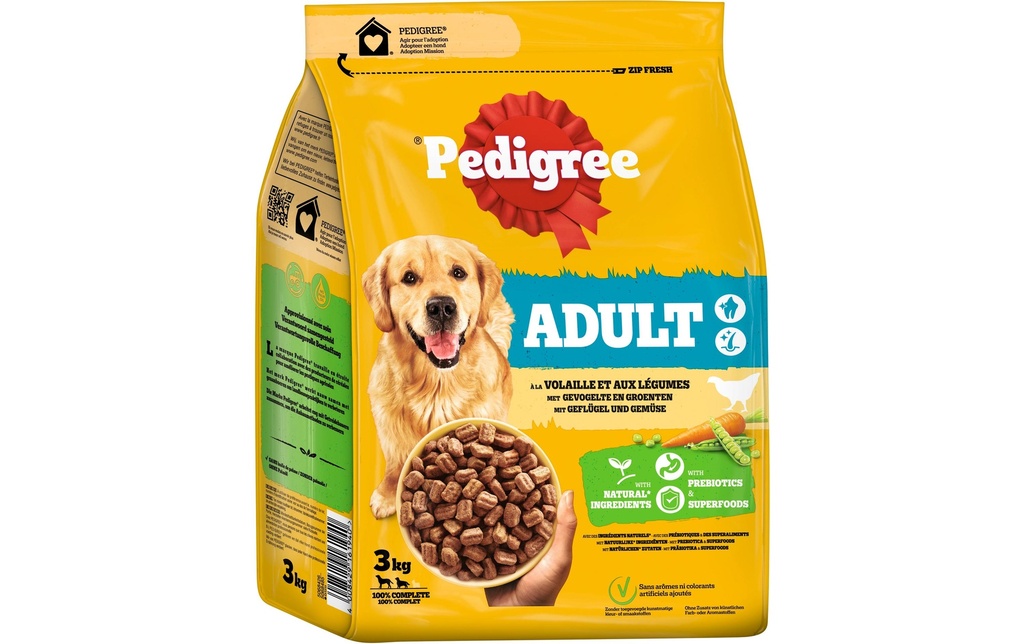 Pedigree Alimentation sèche Adulte Volaille et légumes, 3 kg