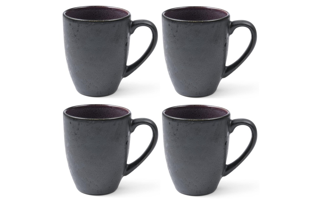 Bitz Tasse à café 300 ml, 4 Pièce/s, Noir/Violet foncé