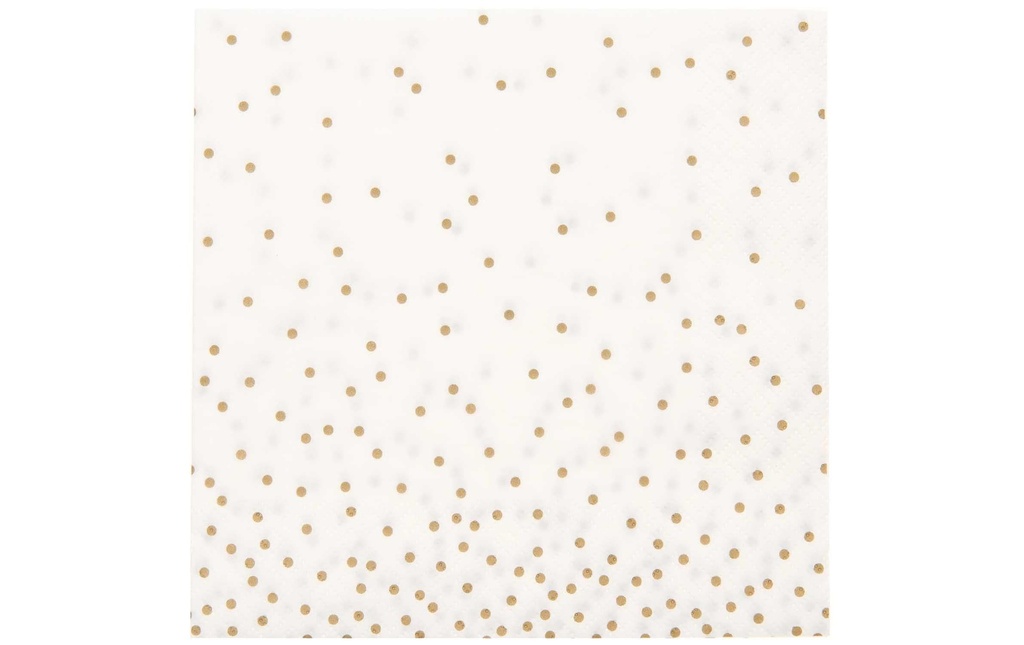 Rico Design Serviettes en papier 33 cm x 33 cm, 20 Pièce/s, Doré/Blanc