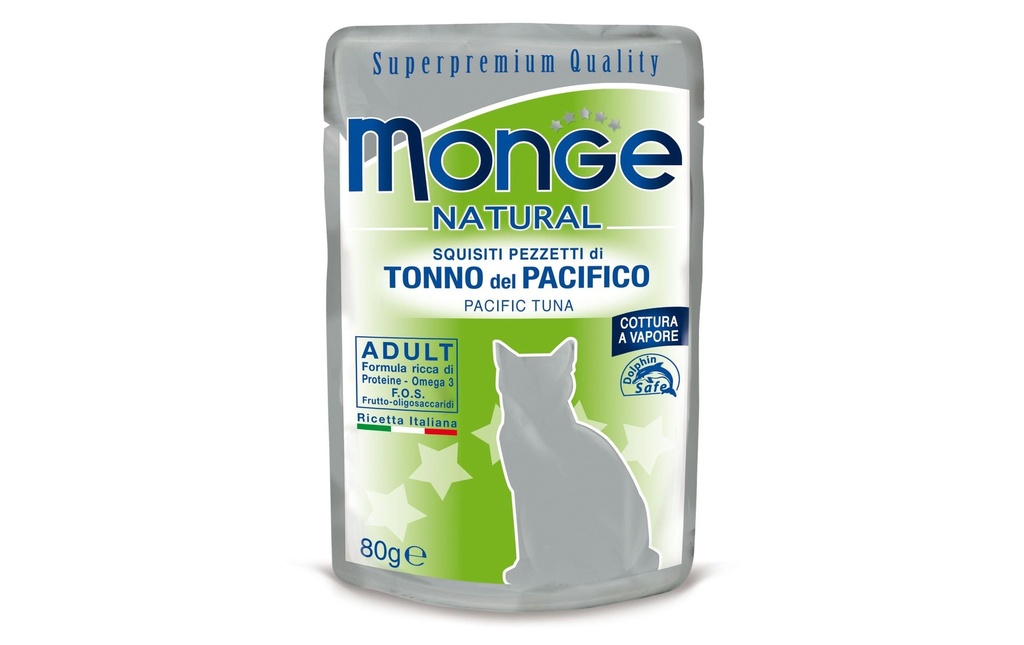 Monge Alimentation humide Natural Adult, thon du Pacifique, 80 g