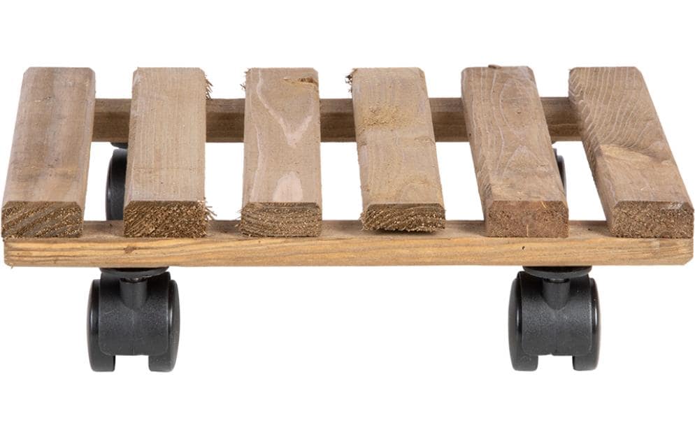 Esschert Design Supports à roulettes pour pot de fleurs Carré L Brun