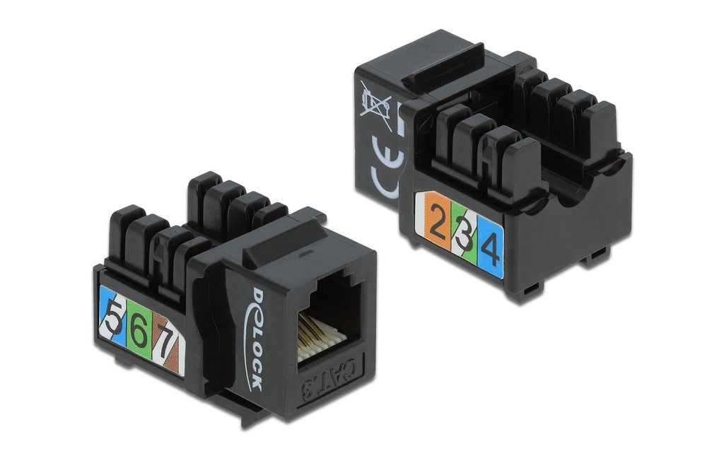 Delock Module Keystone RJ-12 LSA Cat.3 UTP  Socket, noir