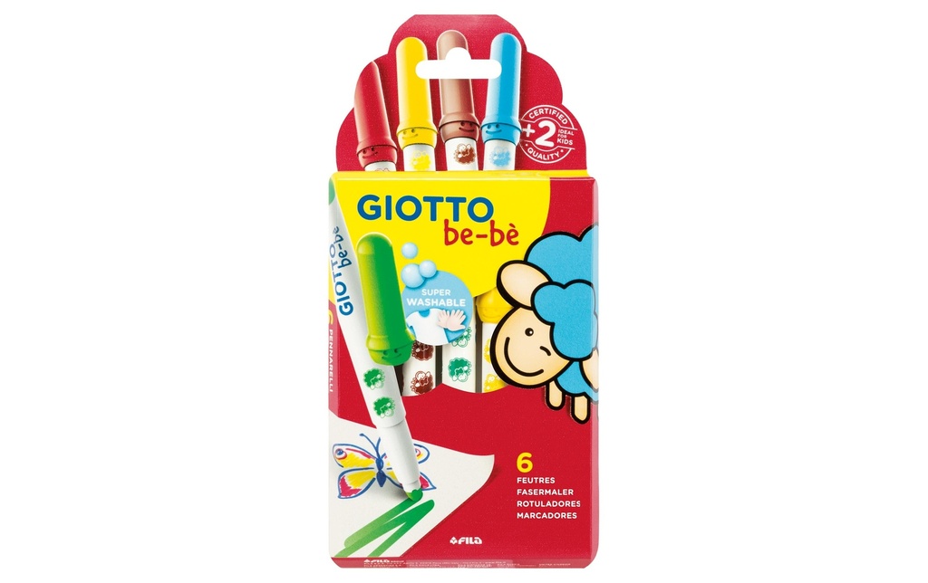 Giotto Crayon feutre be-bé 6 pièces, Multicolore