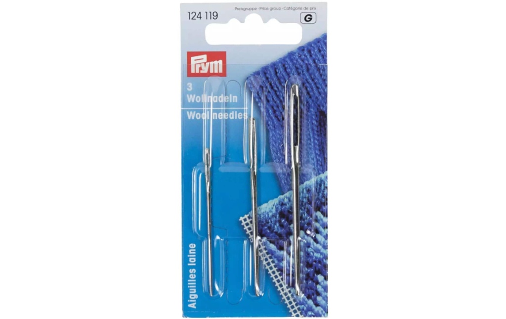 Prym Aiguille de laine N° 1 + 3 sans pointe, 3 pièces