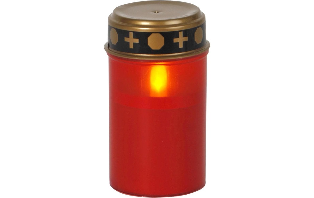 Star Trading Bougie funéraire LED Serene Ø 7 x 12 cm, Rouge