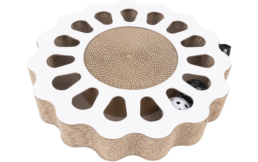District 70 Jouet pour chat Planche de jeu Sunny White, 32 x 32 x 6 cm