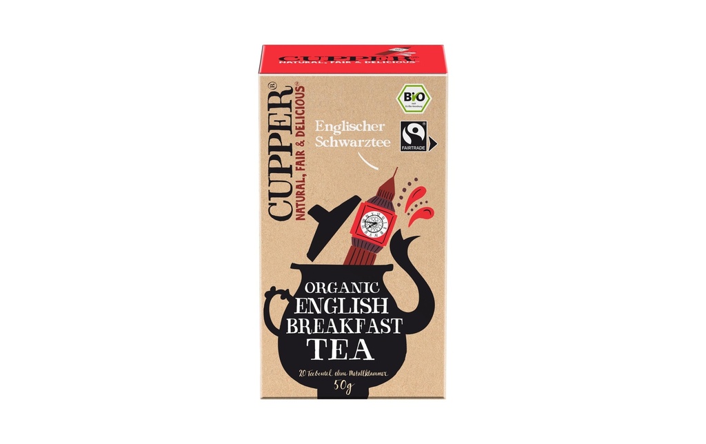 Cupper Sachet de thé Bio English Breakfast 20 pièces