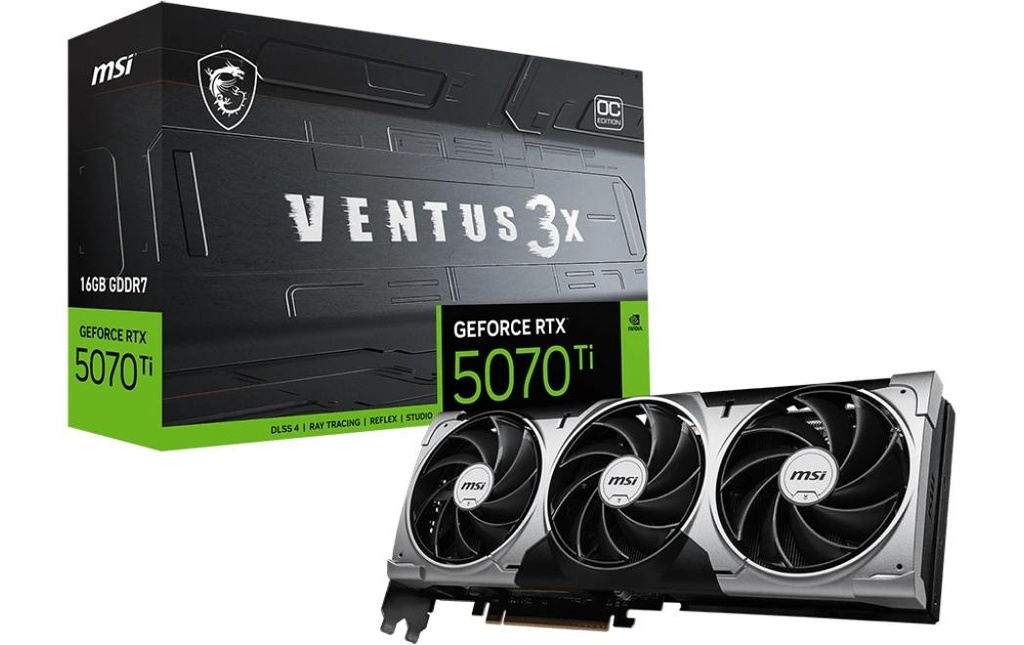 MSI Carte graphique GeForce RTX 5070 Ti VENTUS 3X OC 16 GB