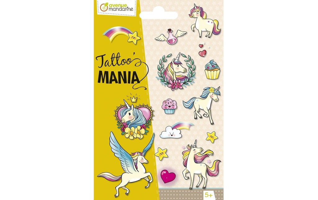 Avenue Mandarine Kits de tatouage Tattoo Mania Licorne/magie