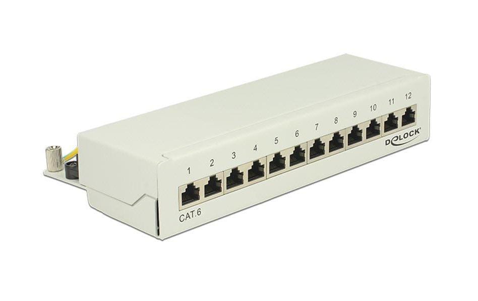 Delock Panneau de brassage 12 Port Desktop Cat.6 LSA gris