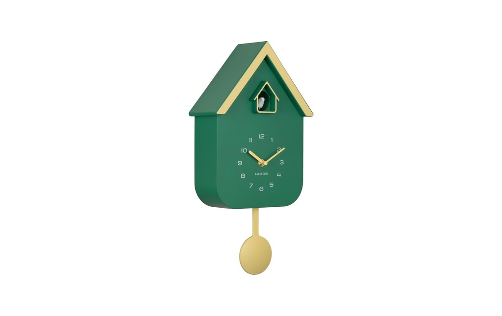 KARLSSON Horloge murale Dupla Color Cuckoo Green and Soft Yellow