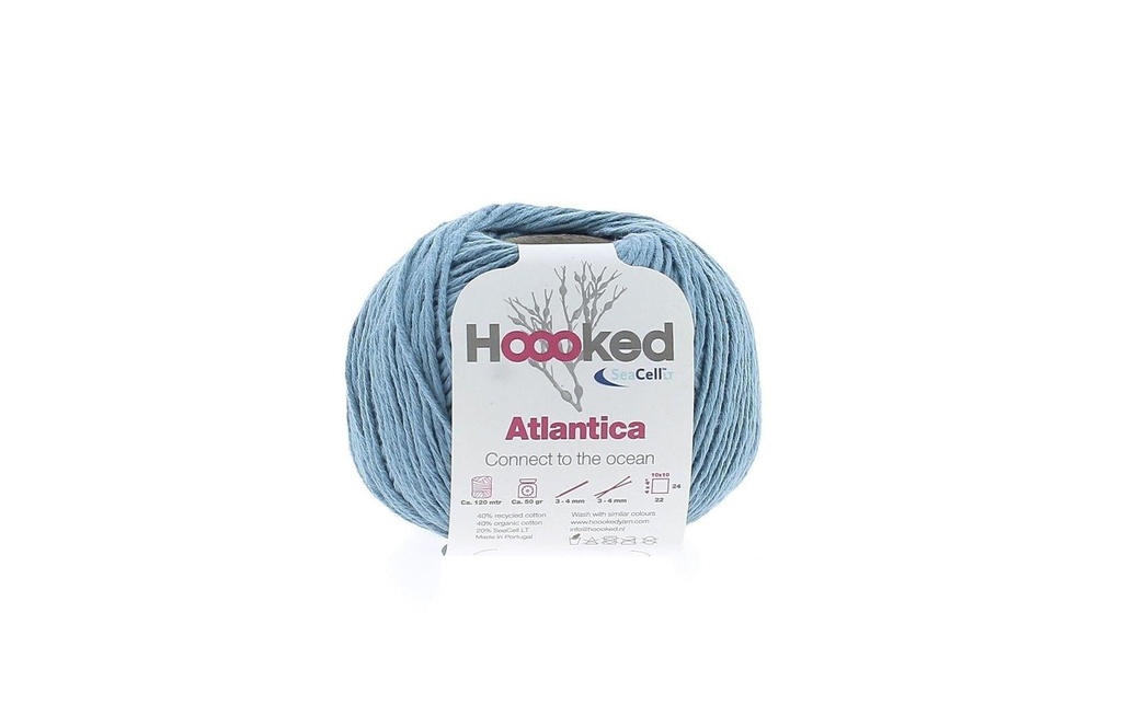 Hoooked Fil de coton Hoooked Atlantica SeaCell Fil Bleu