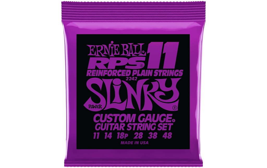 Ernie Ball Cordes de guitare 2242 Slinky RPS – Power 11-48