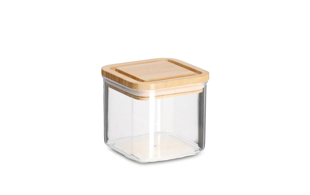 Zeller Present Boîte à provisions Couvercle en bambou 0.5 l, Transparent/Brun