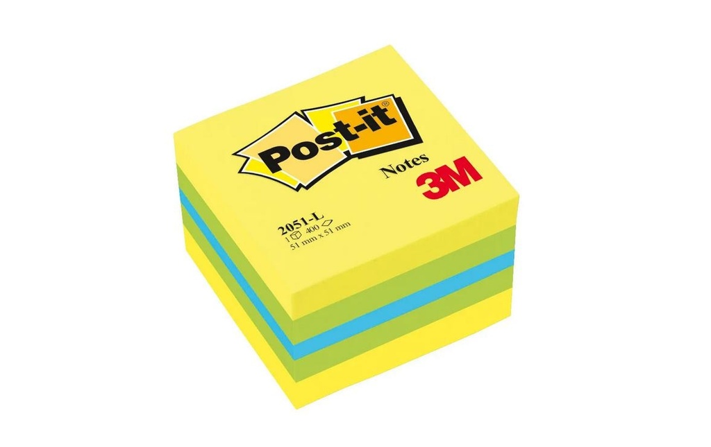 POST-IT Post-it cube mini 2051-L colo. (400 pces)