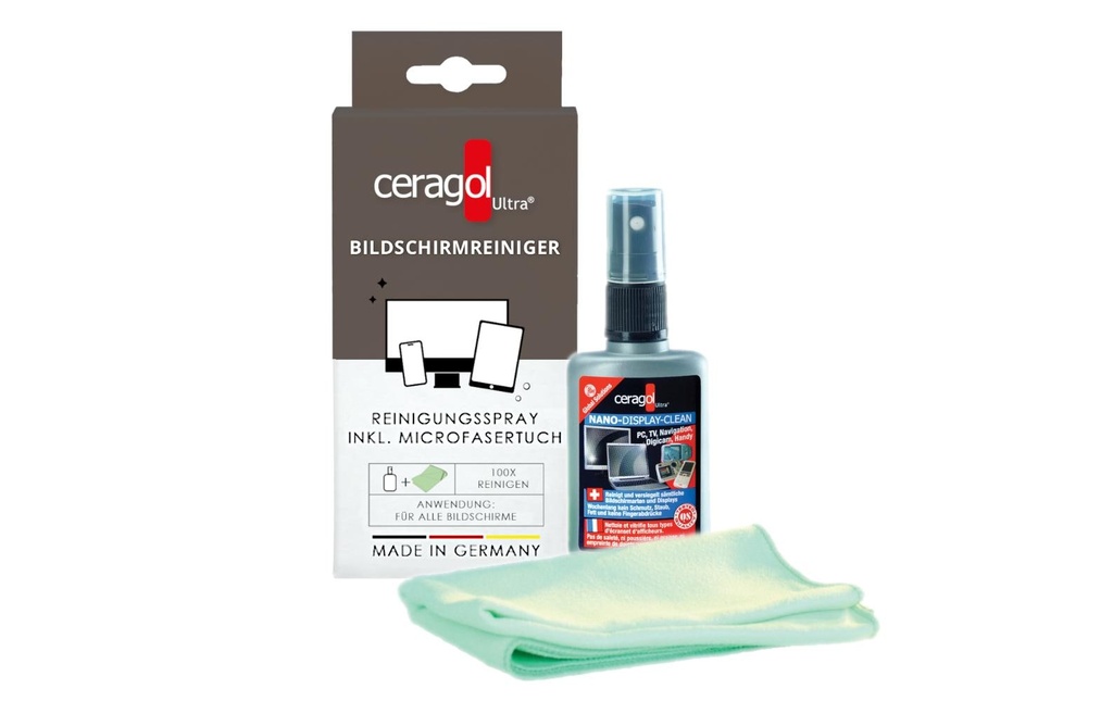 Ceragol Nettoyant pour écran 50 ml & chiffon