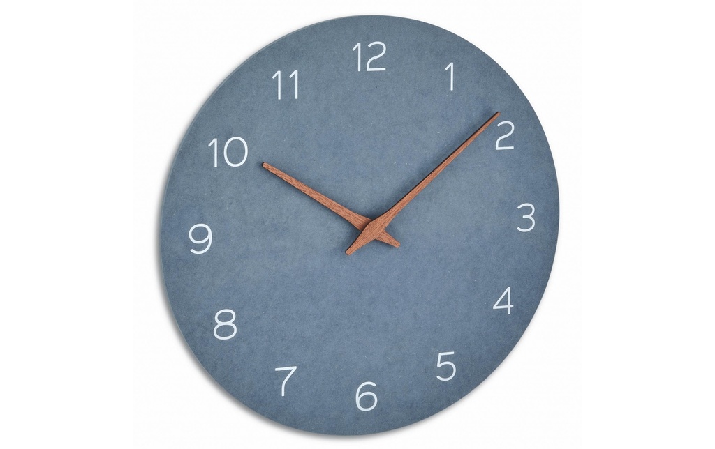 TFA Dostmann Horloge murale Analogique avec aspect bois Ø 29.7 cm, Bleu Pigeon