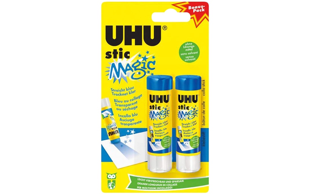 UHU Lot de bâtons de colle Magic 8.2 g, 2 pièces