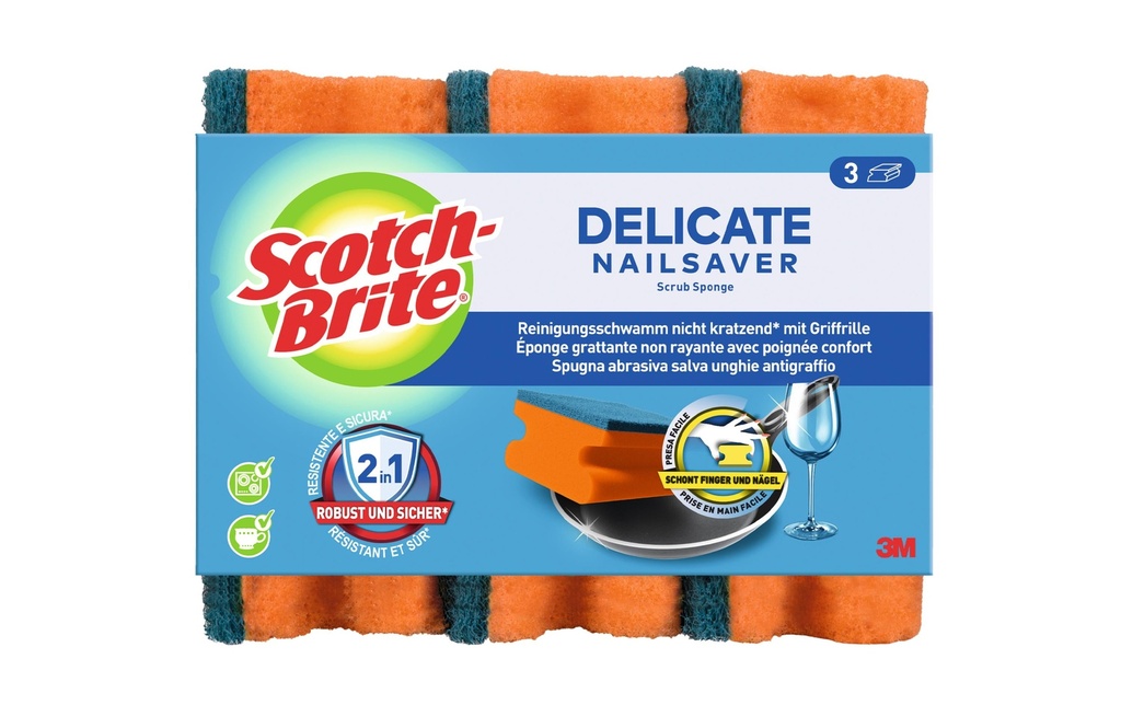 [302109403] SCOTCH-BRITE Éponge nettoyage Delicate 3pcs (3 pces)