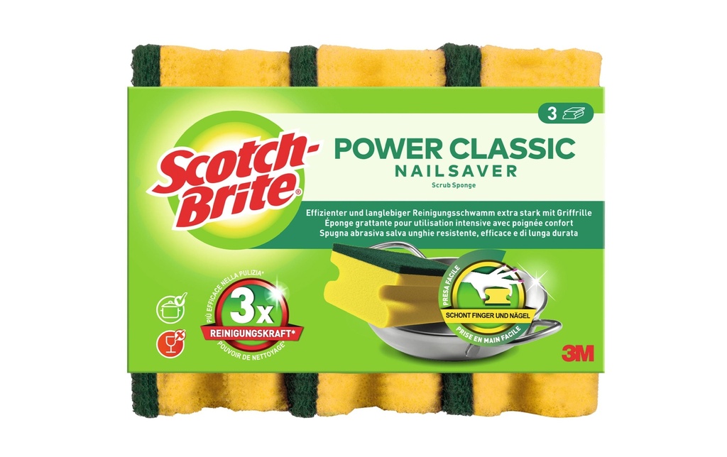[302109413] SCOTCH-BRITE Éponge nettoyage Classic 3pcs (3 pces)