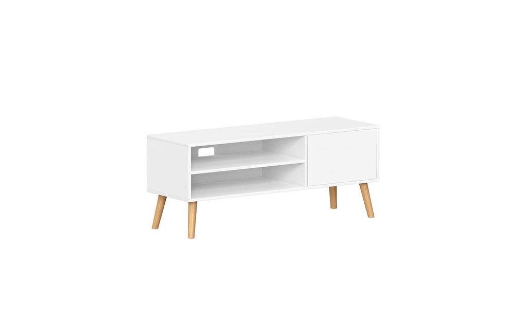 VASAGLE Meuble TV Scandinave 110 x 40 cm, Blanc