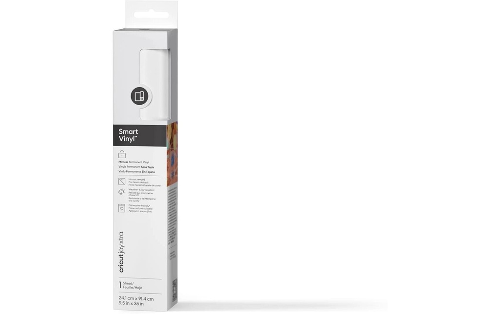 Cricut Film de vinyle Joy Xtra Smart permanent 21 x 91,5 cm, Blanc