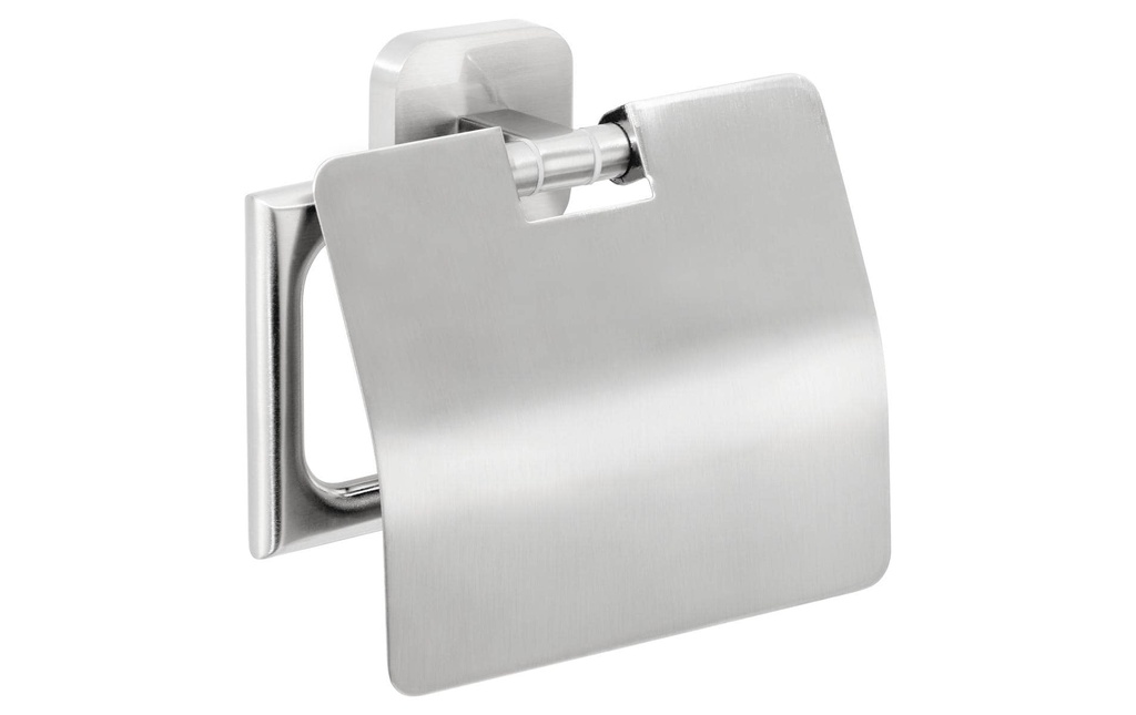 tesa Porte-rouleau pour papier toilette Esteetic avec couvercle Argenté