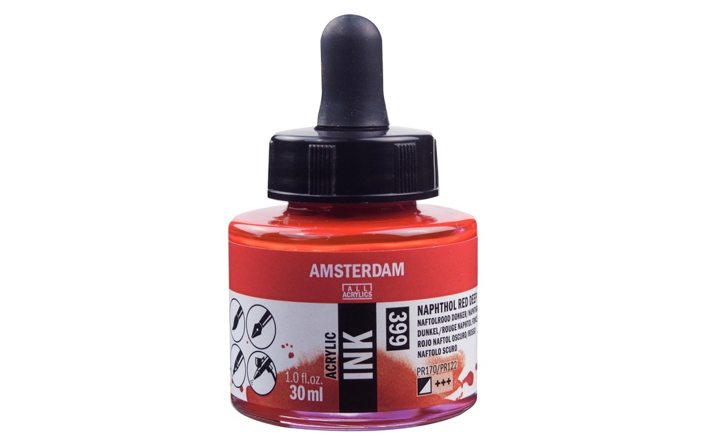 Amsterdam Encre acrylique 399 Rouge naphtol foncé semi-couvrant 30 ml