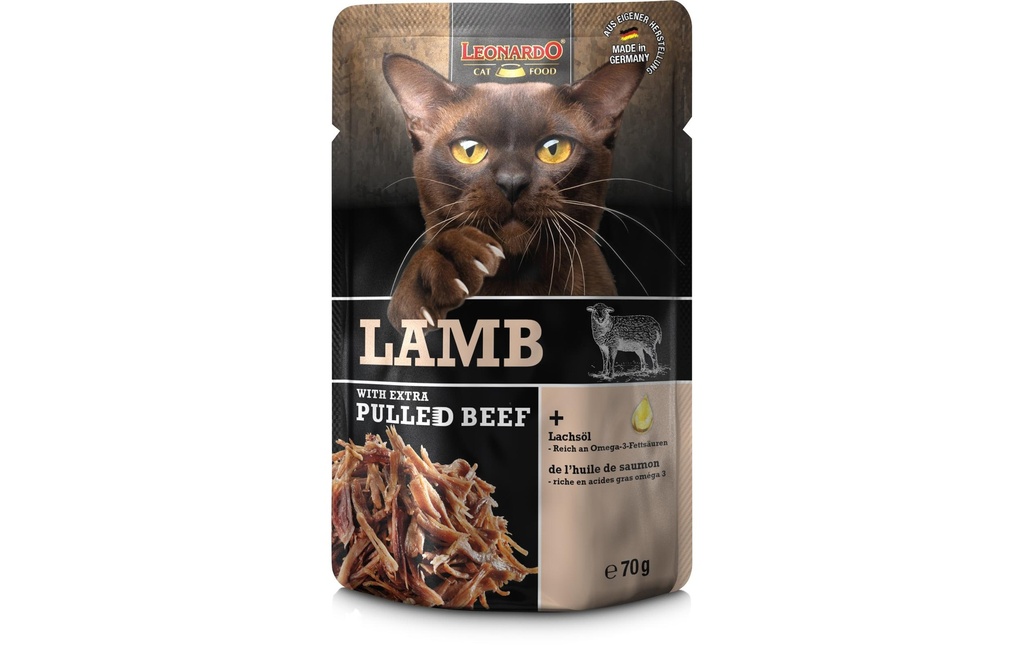 Leonardo Cat Food Alimentation humide Veau & Pulled Beef, 70 g