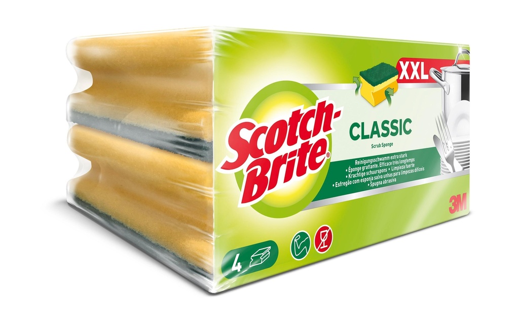 [302119123] SCOTCH-BRITE Éponge de nettoyage Classic XL (4 pces)