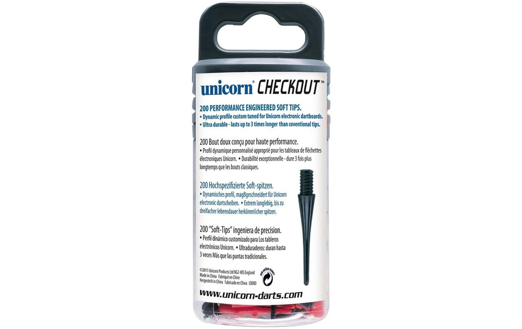 Unicorn CHECKOUT SOFT TIPS - Noir / Rouge, 200 pcs