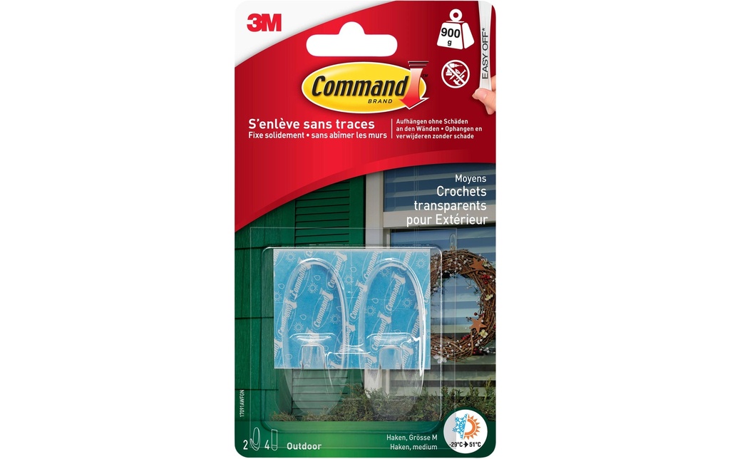 COMMAND Crochet M transparent (6 pces)